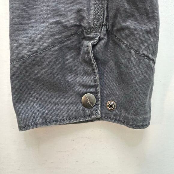 Carhartt women's hooded sherpa lined distressed  coat gray/blue size XL (16-18) - Picture 4 of 16